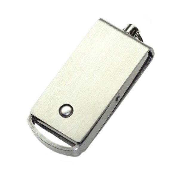 Moderný kovový mini USB flash disk s otočným konektorom