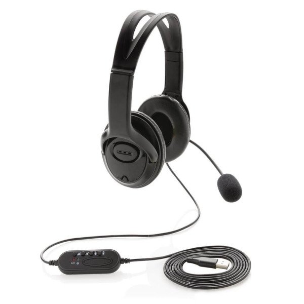 Kancelársky headset s mikrofónom