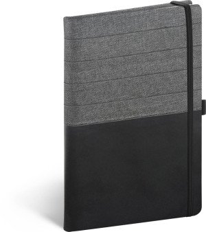 Notebook Skiver, čiernosivý, linajkovaný, 13 × 21 cm - Reklamnepredmety