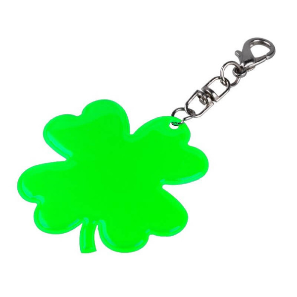 LUCKY CLOVER reflexný prívesok na kľúče, zelená