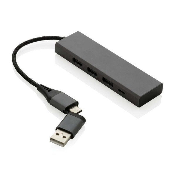 USB rozbočovač Terra z RCS recykl. hliníka