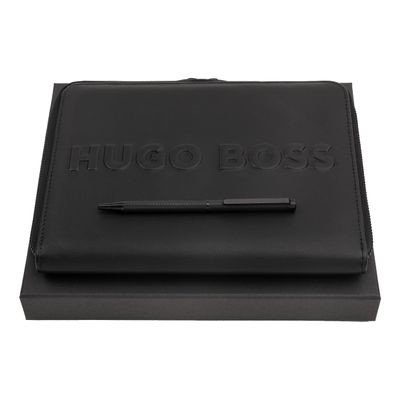 Set HUGO BOSS Black (guľôčkové pero Cloud & konferenčný obal A5 Label )