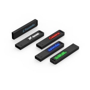 Slim mini kovový USB 2.0 / 3.0 flash disk s LED logom - Reklamnepredmety