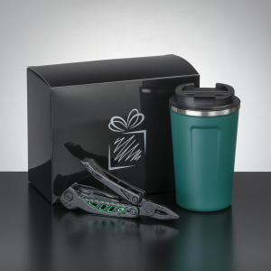 TRAVEL SET II: NORDIC THERMAL MUG 350 ml AND OPTIMA MULTITOOL - Reklamnepredmety