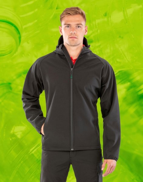 Pánsky recyklovaný 3vrstvý softshell s kapucňou