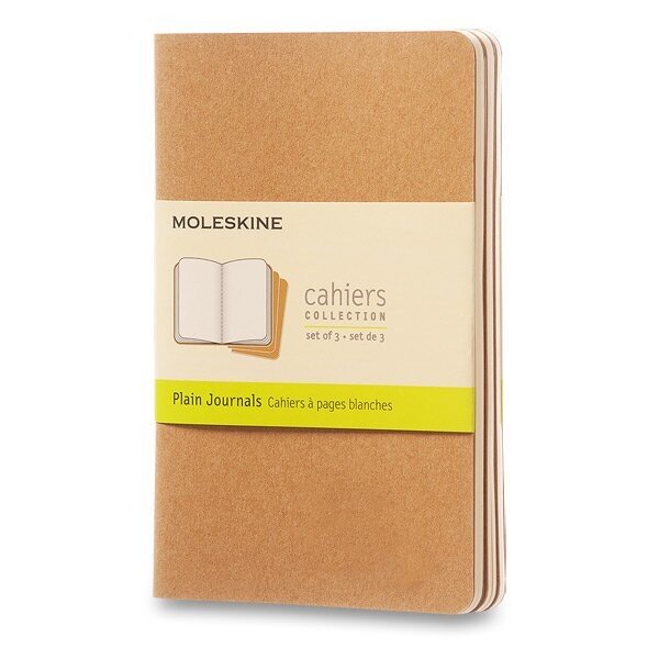 Zošity Moleskine Cahier S, čistý, 3 ks