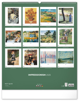 Nástenný kalendár Impresionizmus 2025, 48 × 56 cm - Reklamnepredmety