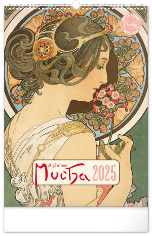 Nástenný kalendár Alfons Mucha 2025, 33 × 46 cm - Reklamnepredmety