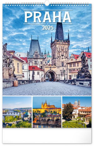 Nástenný kalendár Praha 2025, 33 × 46 cm - Reklamnepredmety