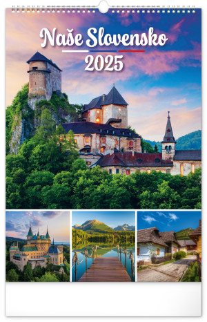 Nástenný kalendár Naše Slovensko 2025, 33 × 46 cm - Reklamnepredmety