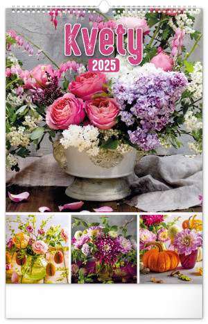 Nástenný kalendár Kvety 2025, 33 × 46 cm - Reklamnepredmety