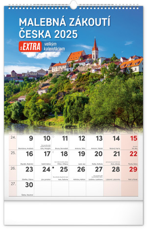 Nástenný kalendár Malebné zákutia Česka 2025 s extra veľkým kalendáriom, 33 × 46 cm - Reklamnepredmety