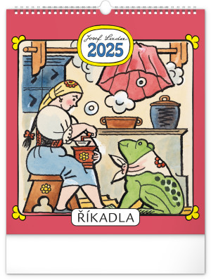 Nástenný kalendár Josef Lada – Riekanky CZ 2025, 30 × 34 cm - Reklamnepredmety