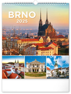 Nástenný kalendár Brno 2025, 30 × 34 cm - Reklamnepredmety