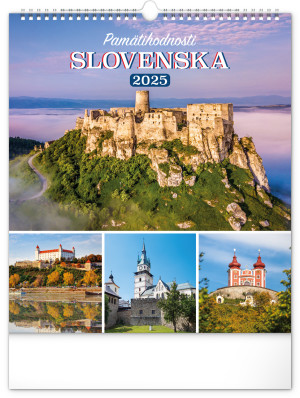 Nástenný kalendár Pamätihodnosti Slovenska 2025, 30 × 34 cm - Reklamnepredmety