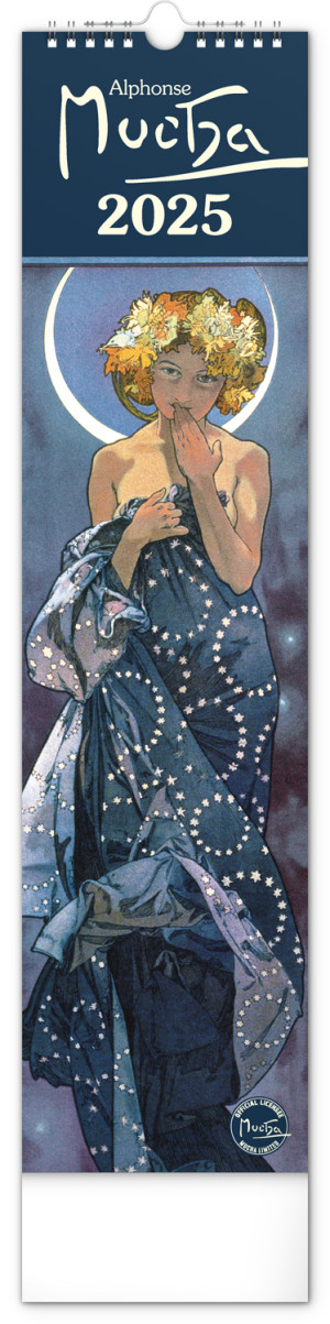 Nástenný kalendár Alfons Mucha CZ/SK 2025, 12 × 48 cm - Reklamnepredmety