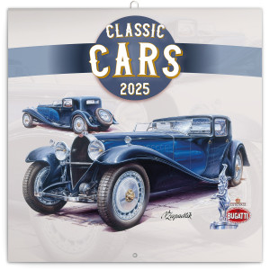 Poznámkový kalendár Classic Cars – Václav Zapadlík, 2025, 30 × 30 cm - Reklamnepredmety