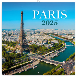 Poznámkový kalendár Paríž 2025, 30 × 30 cm - Reklamnepredmety