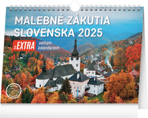 Stolový kalendár Malebné zákutia Slovenska 2025 s extra velkým kalendáriom - Reklamnepredmety