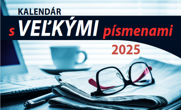 Stolový kalendár s veľkými písmenami 2025