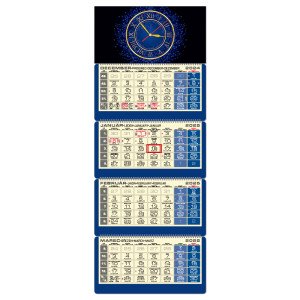 Plánovací kalendár LUXUS 4M modrý s hodinami 2025 - Reklamnepredmety