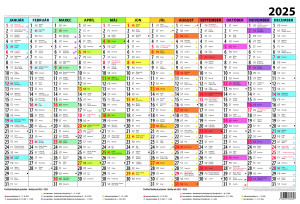 Plánovací kalendár farebný 2025 - Reklamnepredmety