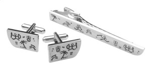 Tahiti cufflink and tie clips set - Reklamnepredmety