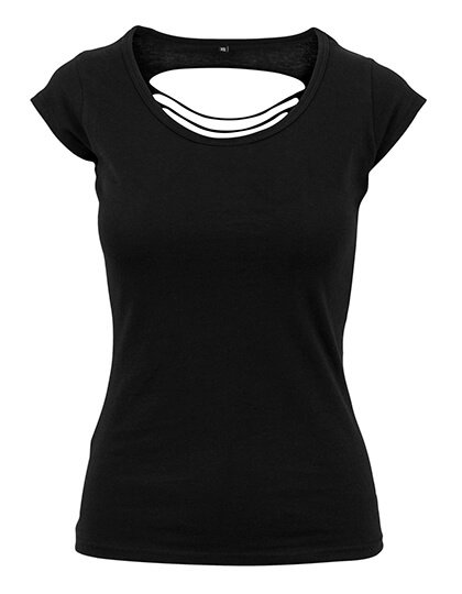 BY035 Ladies Back Cut Tee