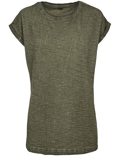 BY056 Ladies Spray Dye Extended Shoulder Tee