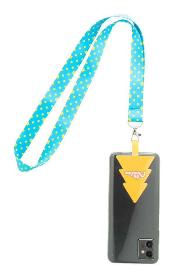 Lanyard s držiakom mobilného telefónu RPET na zákazku Subyard Mobile Xmas