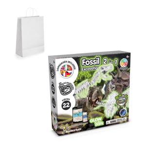 2 in 1 Fossil Excavation Kit II. Vzdelávacia hra pre deti dodáva sa s darčekovou taškou z kraftového papiera (90 g/m²) - Reklamnepredmety