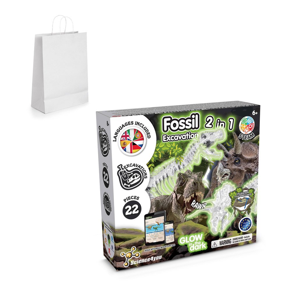 2 in 1 Fossil Excavation Kit II. Vzdelávacia hra pre deti dodáva sa s darčekovou taškou z kraftového papiera (90 g/m²)