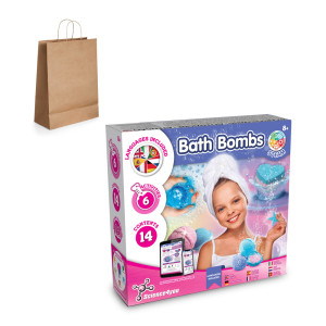 Bath Bombs Kit III. Vzdelávacia hra pre deti dodáva sa s darčekovou taškou z kraftového papiera (115 g/m²) - Reklamnepredmety