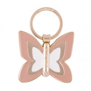 The Pontia keyring is a bicolor enamel  butterfly shape. it is decorated with a refined zircon stone - Reklamnepredmety