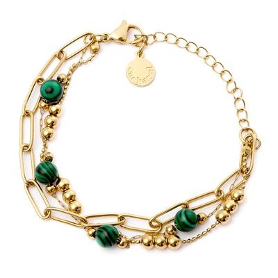 Bracelet Andrea Gold/ Green