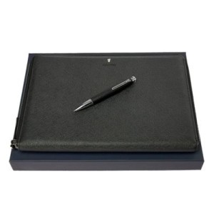 Set Chronobike Black (ballpoint pen & conference folder A4) - Reklamnepredmety