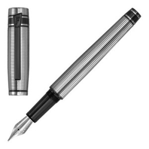 Fountain pen Bold Stripe Chrome & Gun - Reklamnepredmety