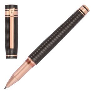 Rollerball pen Bold Stripe Gun & Rosegold - Reklamnepredmety