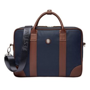 Document bag Button Navy & Brown - Reklamnepredmety