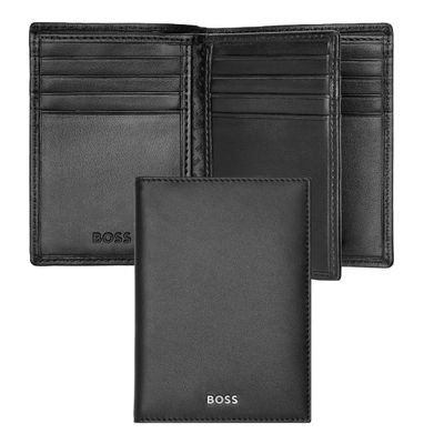 Card holder trifold Classic Smooth Black