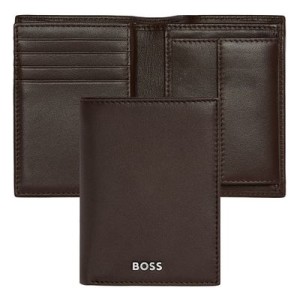 Card holder with flap and money pocket Classic Smooth Brown - Reklamnepredmety