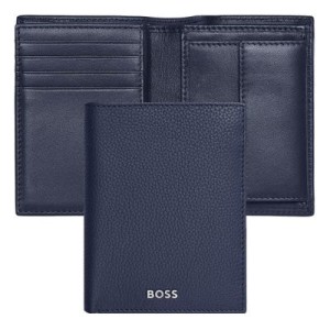 Card holder with flap and money pocket Classic Grained Navy - Reklamnepredmety