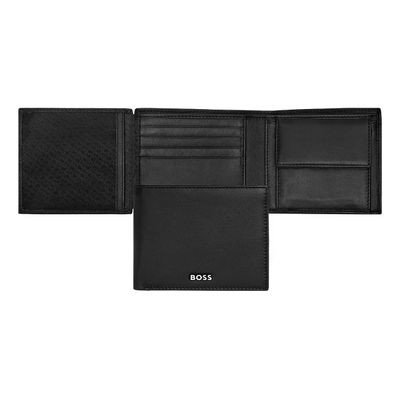 Money wallet with flap Classic Smooth Black