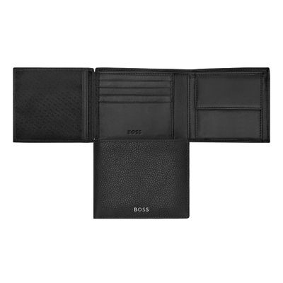 Money wallet with flap Classic Grained Black