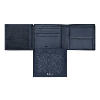 Money wallet with flap Classic Grained Navy