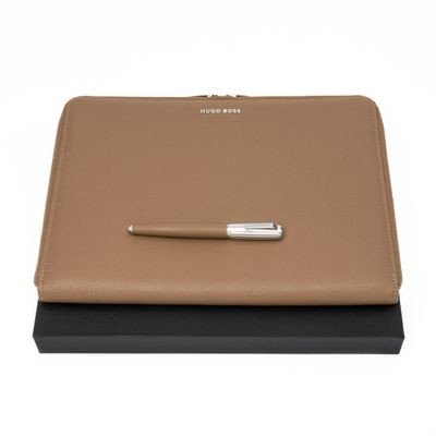 Set Iconic Pebbled Camel (fountain pen & conference folder A4)