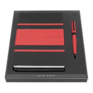 Set HUGO BOSS Red (ballpoint pen & note pad A5) - Reklamnepredmety