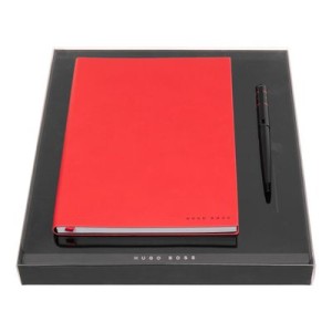 Set HUGO BOSS Red (ballpoint pen & note pad A5) - Reklamnepredmety