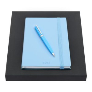 Set HUGO BOSS Light Blue (ballpoint pen & note pad A5) - Reklamnepredmety