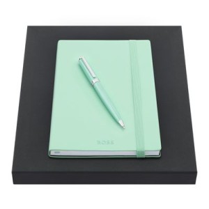 Set HUGO BOSS Light Green (ballpoint pen & note pad A5) - Reklamnepredmety